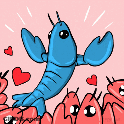 Cute Blue Lobster Animation Domination GIF