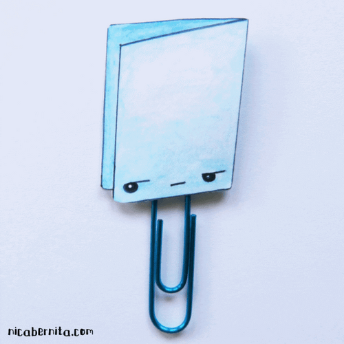 Cute Blue Paper And Pin Sticker GIF