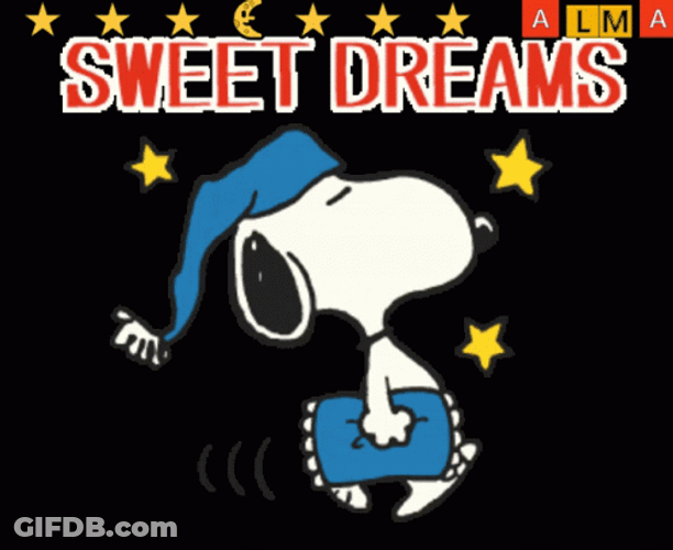 Cute Blue Snoopy Sweet Dreams GIF