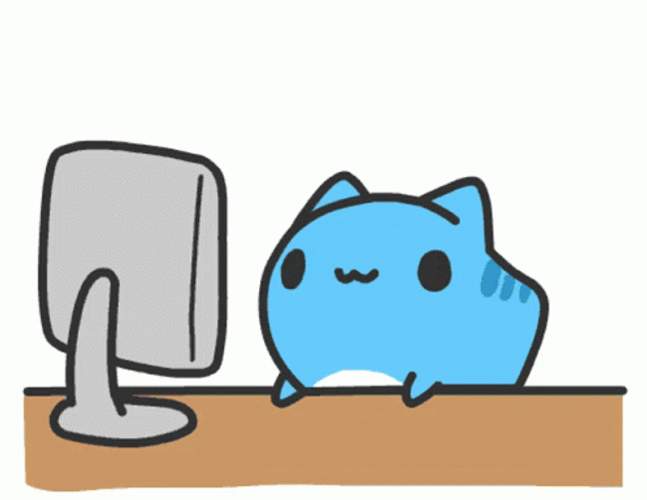 Cute Blue Sticker Computer GIF