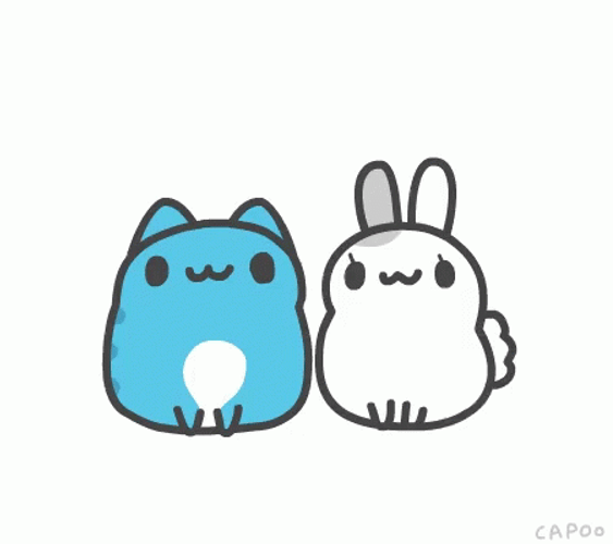 Cute Blue Sticker Kissing Mochi GIF