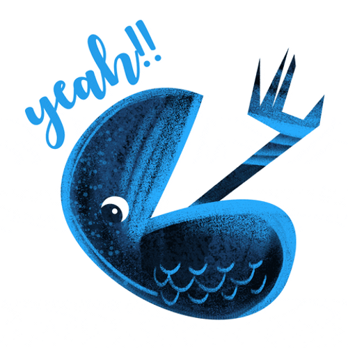 Cute Blue Sticker Saying Yeah GIF