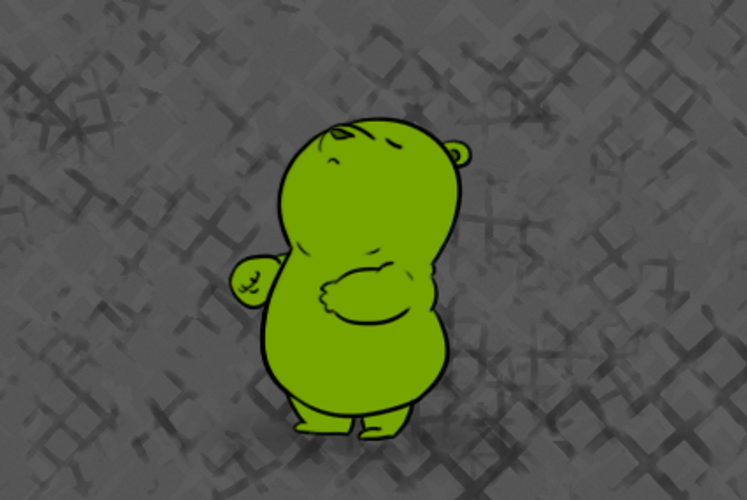 Cute Bouncing Green Bear Love Dancing GIF
