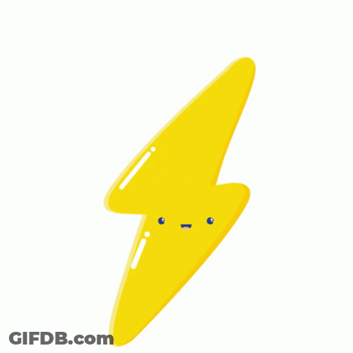 Cute Bouncing Yellow Lightning Face GIF