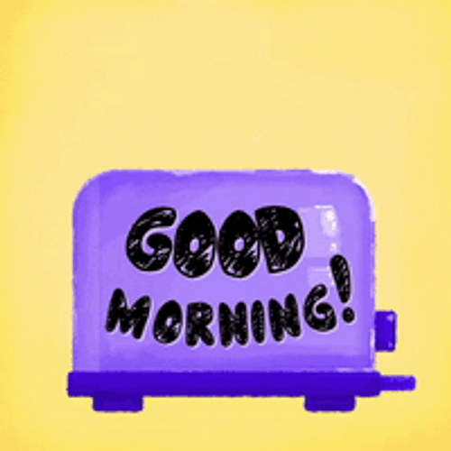 Cute Bread Peeking Good Morning GIF