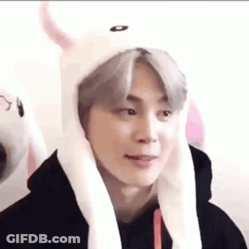 Cute BTS Jimin Rabbit Ear GIF