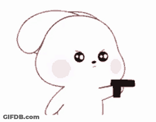 Cute Bunny Angrily Holding A Gun GIF