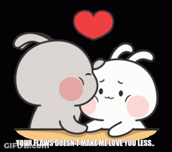 Cute Bunny Couple I Love You GIF
