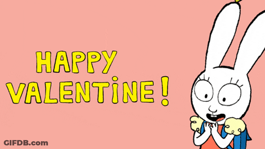 Cute Bunny Happy Valentine's Day GIF