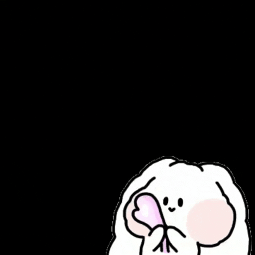 Cute Bunny Love Emoji Balloon GIF