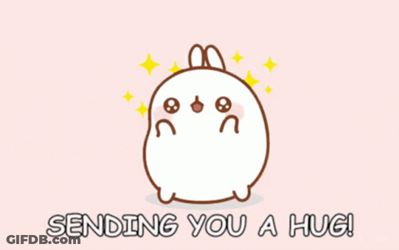 Cute Bunny Molang Sending You A Hug GIF