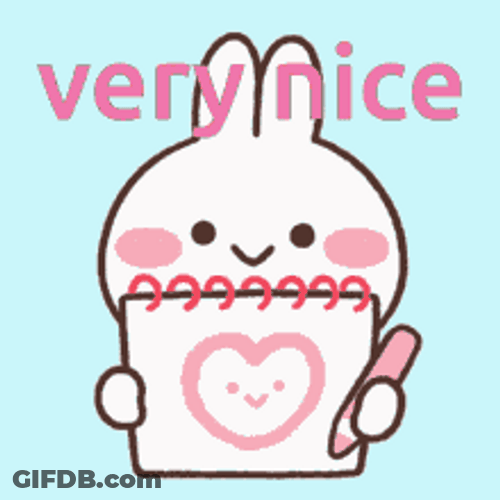 Cute Bunny Very Nice Handwriting GIF