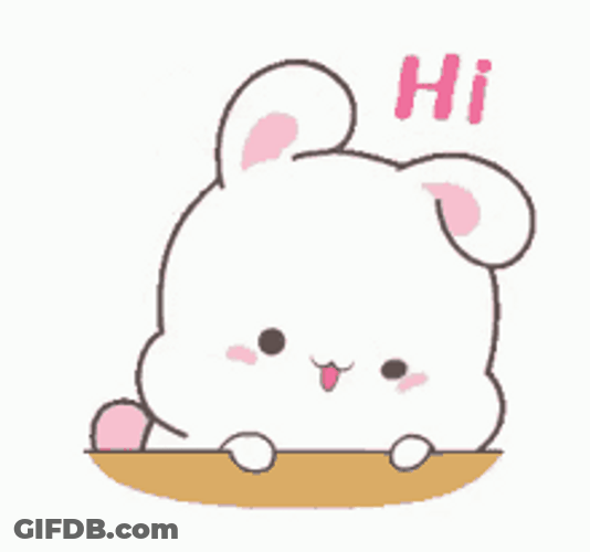 Cute Bunny Waving Ear Animation GIF