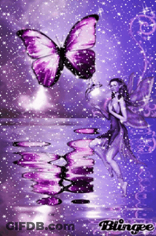 Cute Butterfly And Fairy GIF