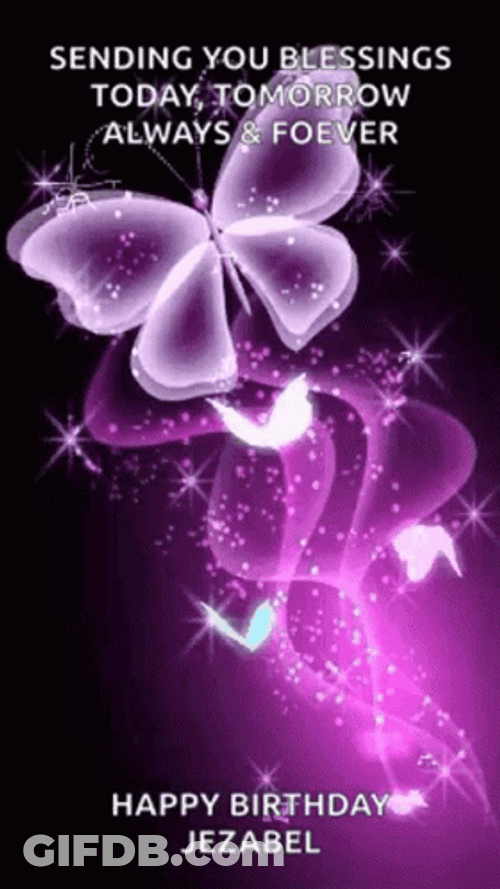 Cute Butterfly Happy Birthday GIF