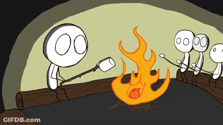 Cute Campfire Marshmallow Roasting GIF