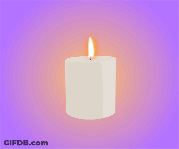 Cute Candle Purple Animation GIF