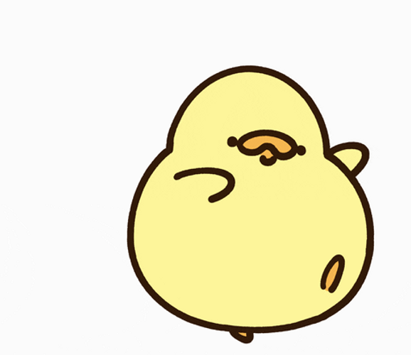Cute Cartoon Baby Chick Twirl GIF