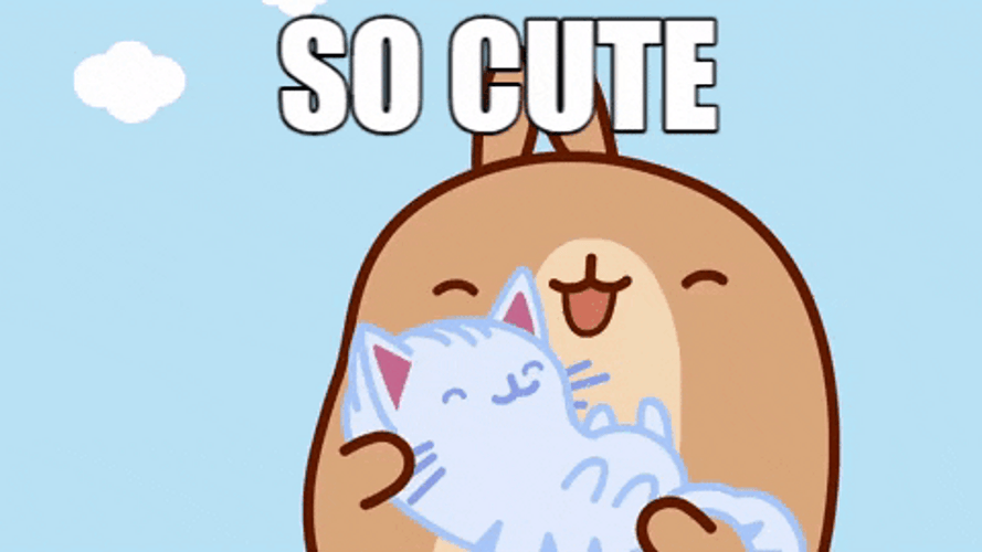 Cute Cartoon Bunny Cat GIF
