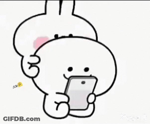 Cute Cartoon Bunny Couple GIF
