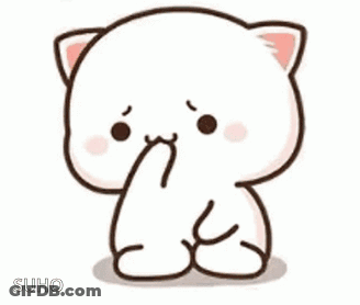 Cute Cartoon Cat Covering Nose GIF