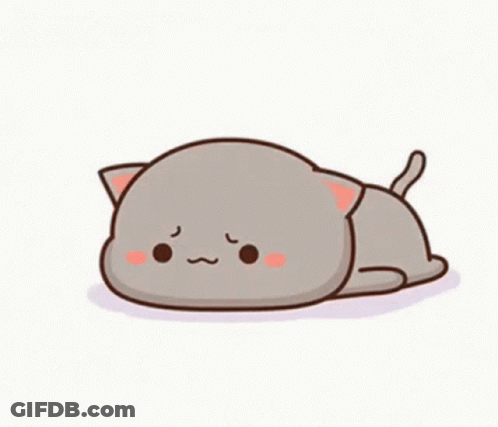 Cute Cartoon Cat Laying On Its Back GIF
