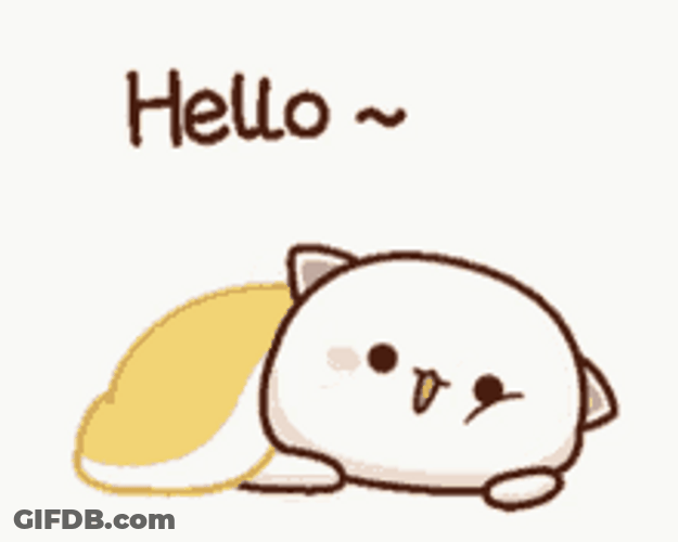 Cute Cartoon Cat Peeping To Say Bonjour GIF