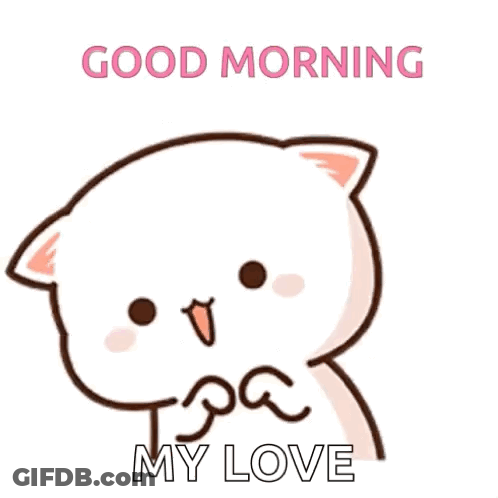 Cute Cartoon Cat Saying Good Morning GIF