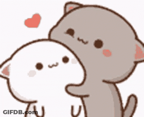 Cute Cartoon Cats Hug Meme GIF