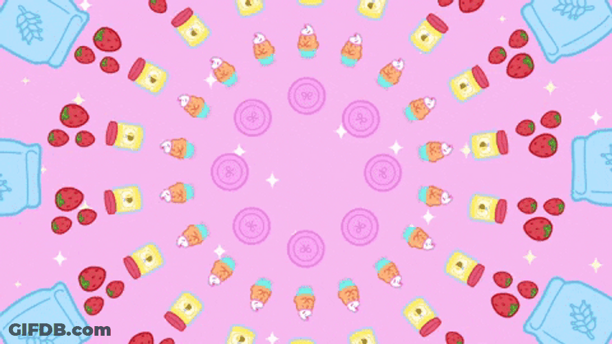 Cute Cartoon Chicks Baking Birthday Cake GIF