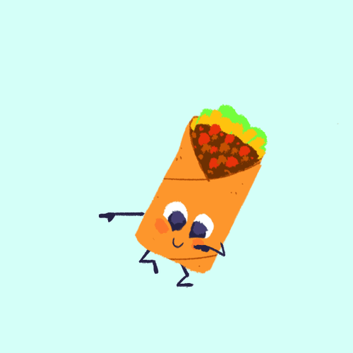 Cute Cartoon Dancing Burrito GIF
