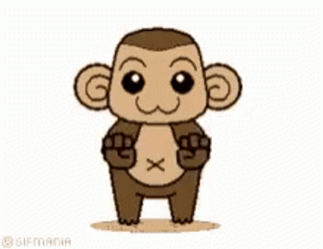 Cute Cartoon Dancing Monkey GIF