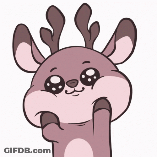 Cute Cartoon Deer Cheeks GIF