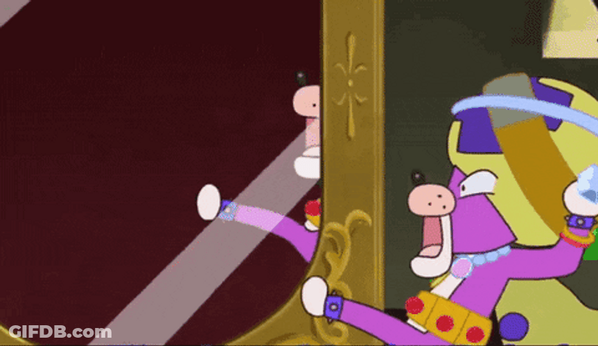 Cute Cartoon Dekapoo Mirror Check GIF