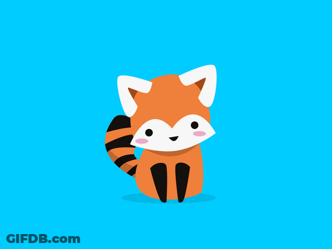 Cute Cartoon Fox GIF