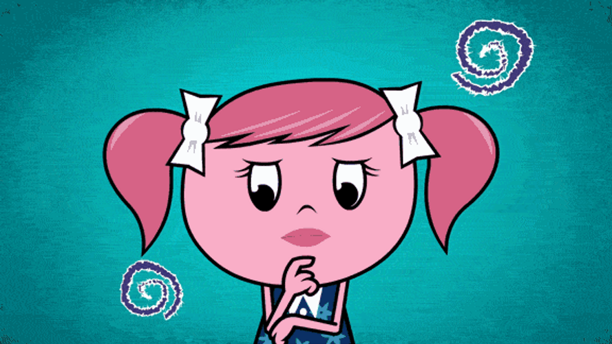 Cute Cartoon Girl Thinking GIF