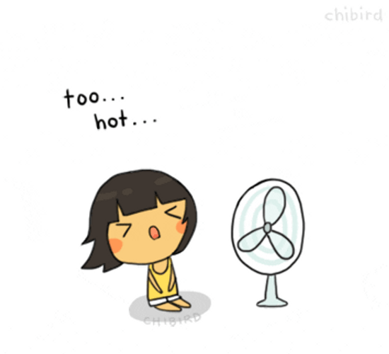Cute Cartoon Girl Too Hot Humidity GIF