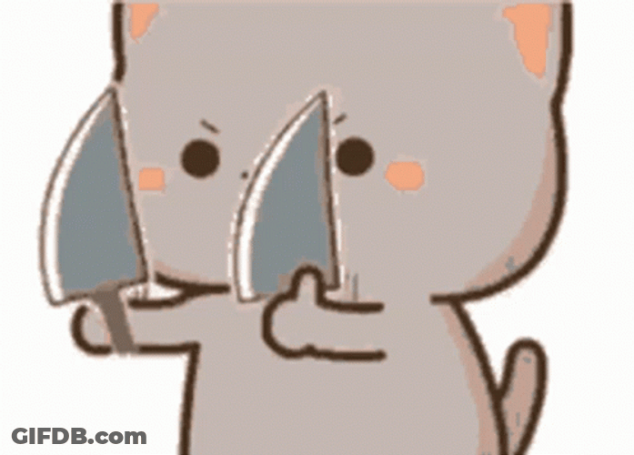 Cute Cartoon Goma Knife GIF