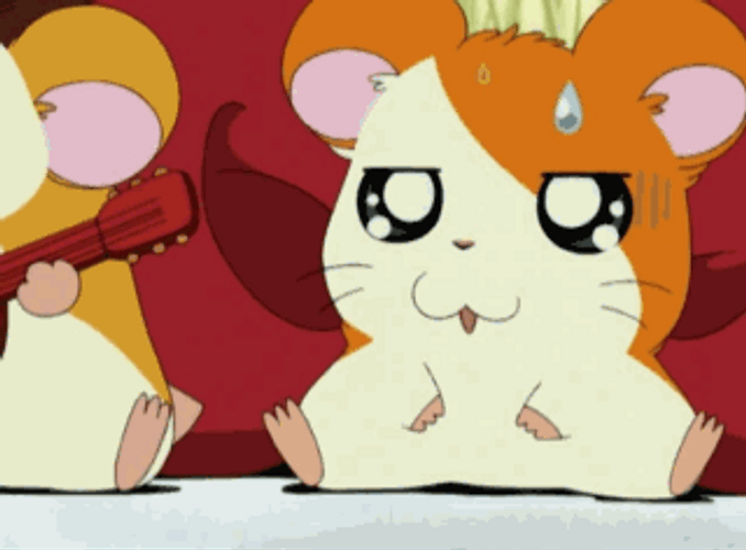 Cute Cartoon Hamtaro Disappointed GIF
