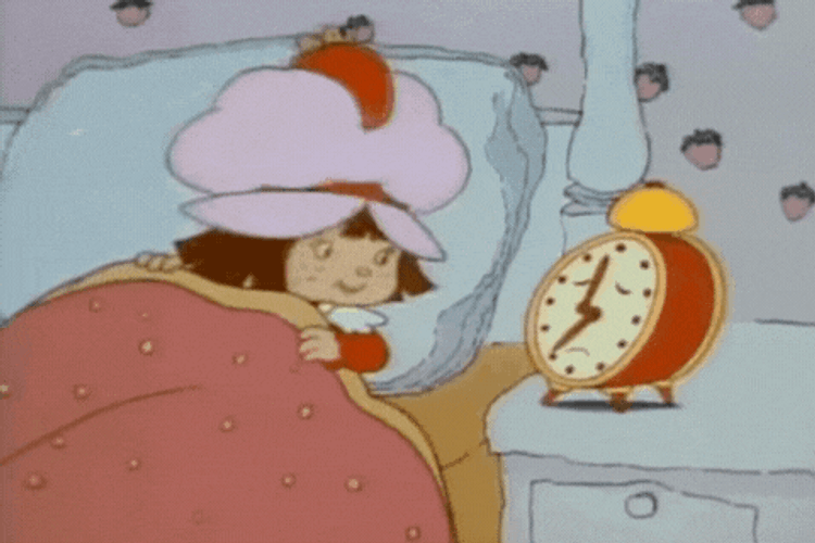 Cute Cartoon Kid Waking Up Happy Monday GIF