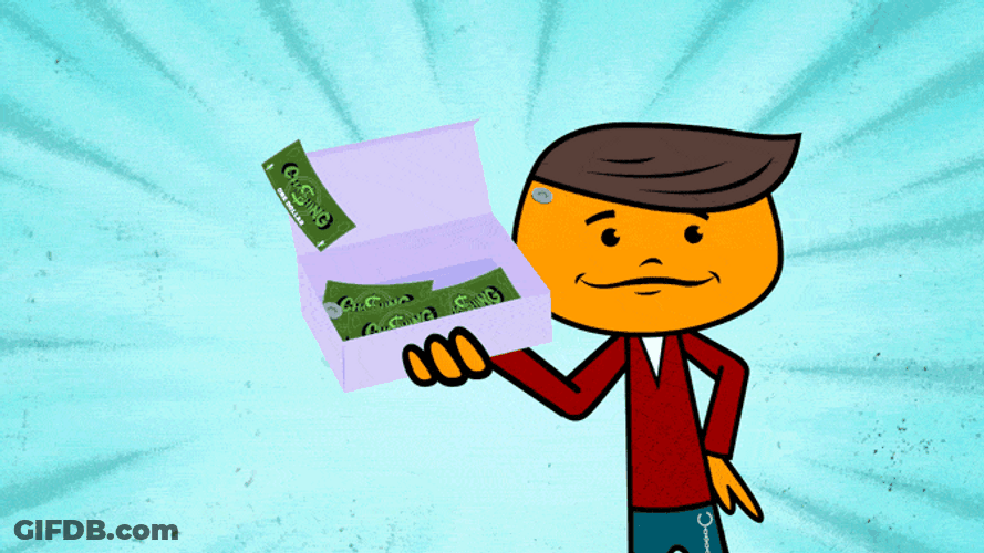 Cute Cartoon Money Guy GIF