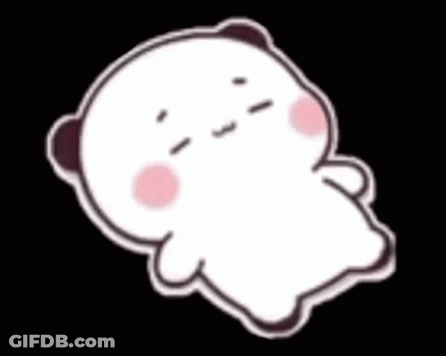 Cute Cartoon Panda Snow Angel GIF