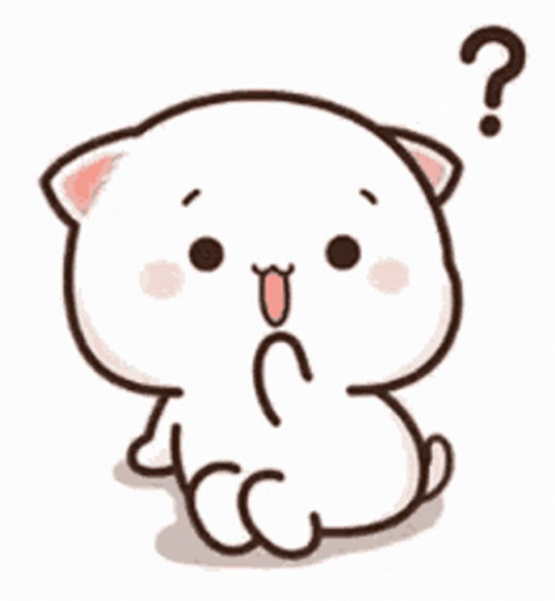 Cute Cartoon Peach Cat Confused GIF