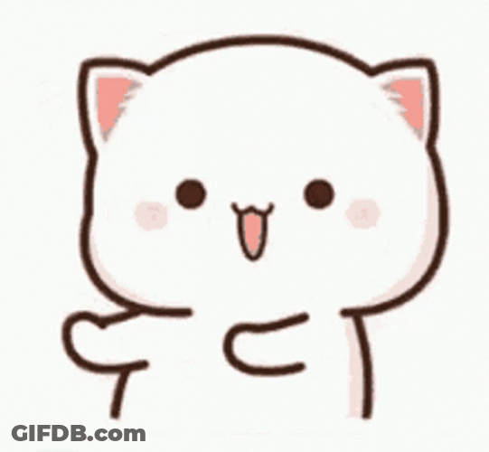 Cute Cartoon Peach Cat Dance GIF