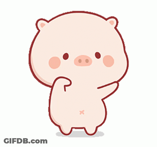 Cute Cartoon Pig Dancing GIF