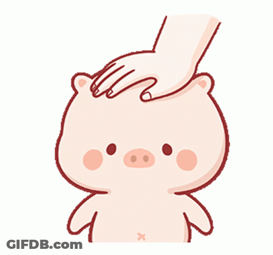 Cute Cartoon Pig Head Pat GIF