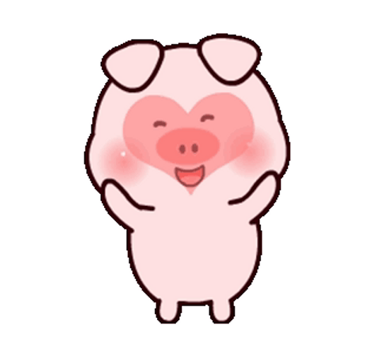 Cute Cartoon Pig Heart GIF