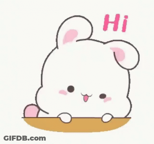 Cute Cartoon Rabbit Saying Hi GIF