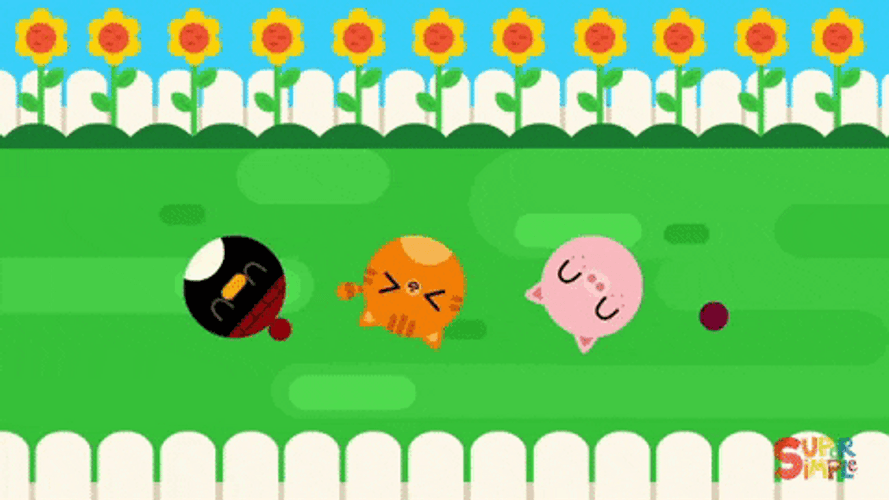 Cute Cartoon Rolling Animals GIF