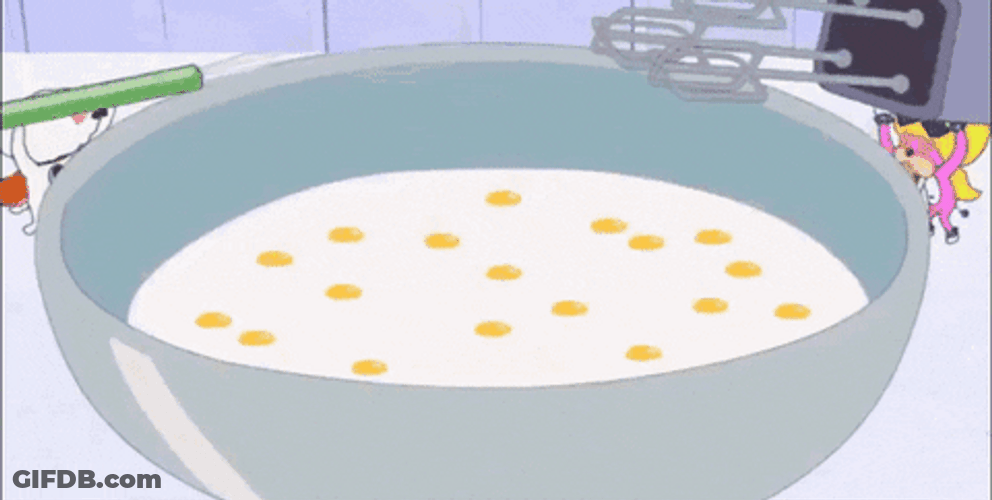 Cute Cartoon Super Shiro Breakfast GIF